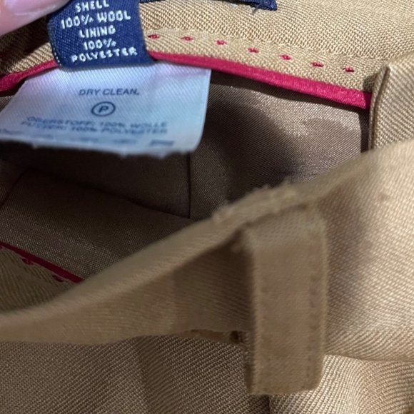 Lands’ End 12P Tan Caramel Wool Office Work Fall Winter Minimalist Classic Pants - Picture 8 of 10